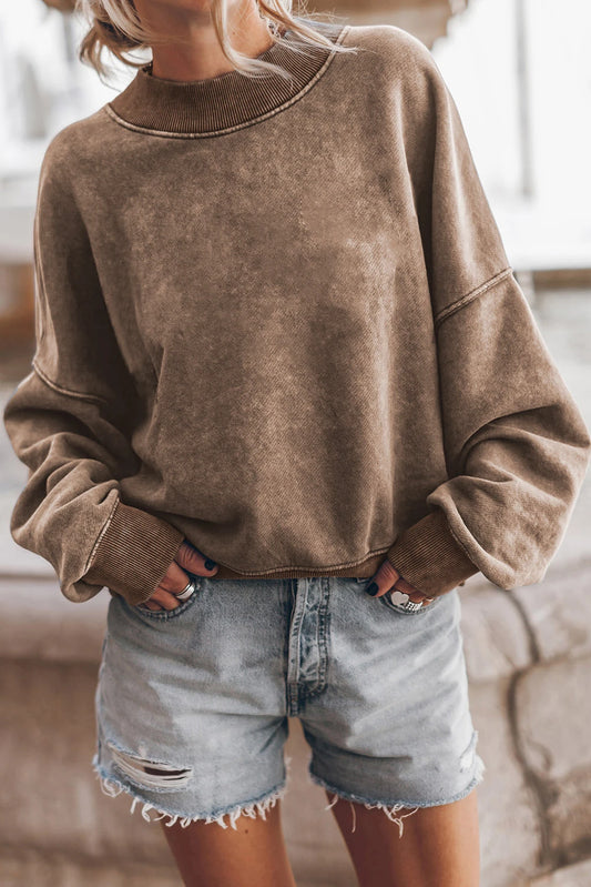 Rustic Chill Acid-Wash Sweater