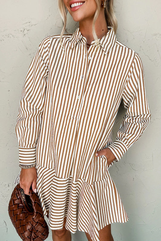 Cocoa Ruffle Mini Dress